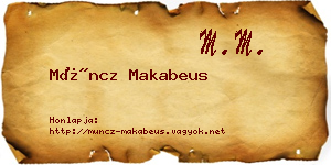 Müncz Makabeus névjegykártya